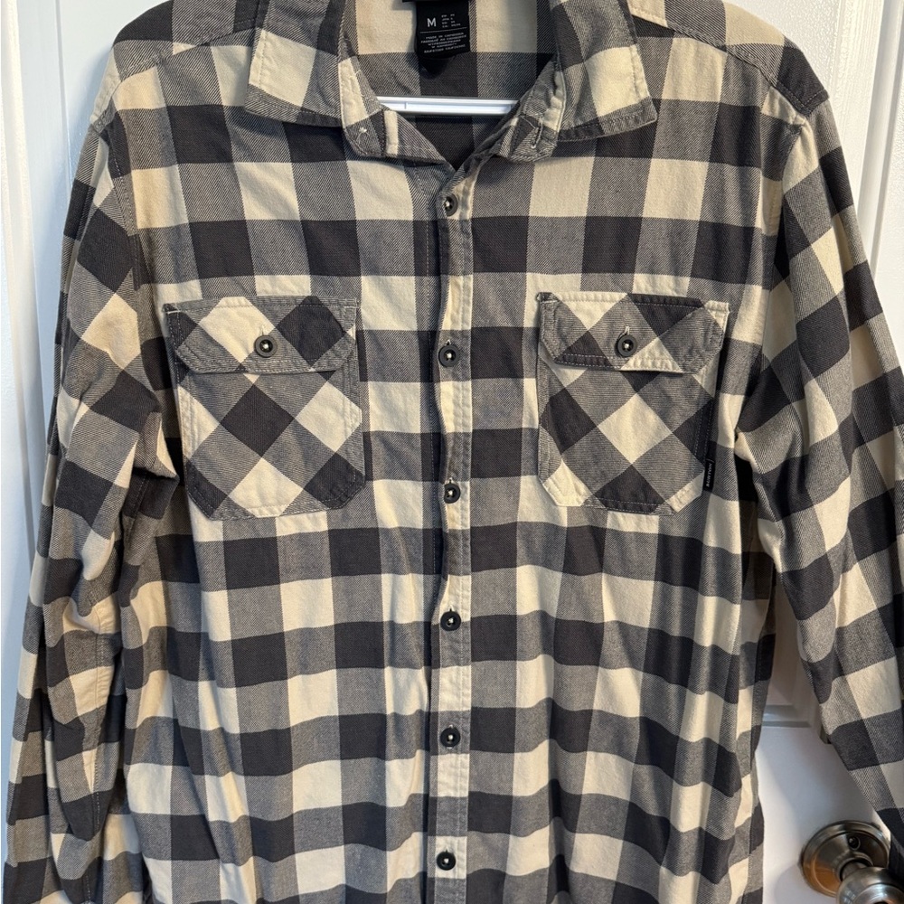 Men’s Burton Brighton Flannel Black and Cream Plaid